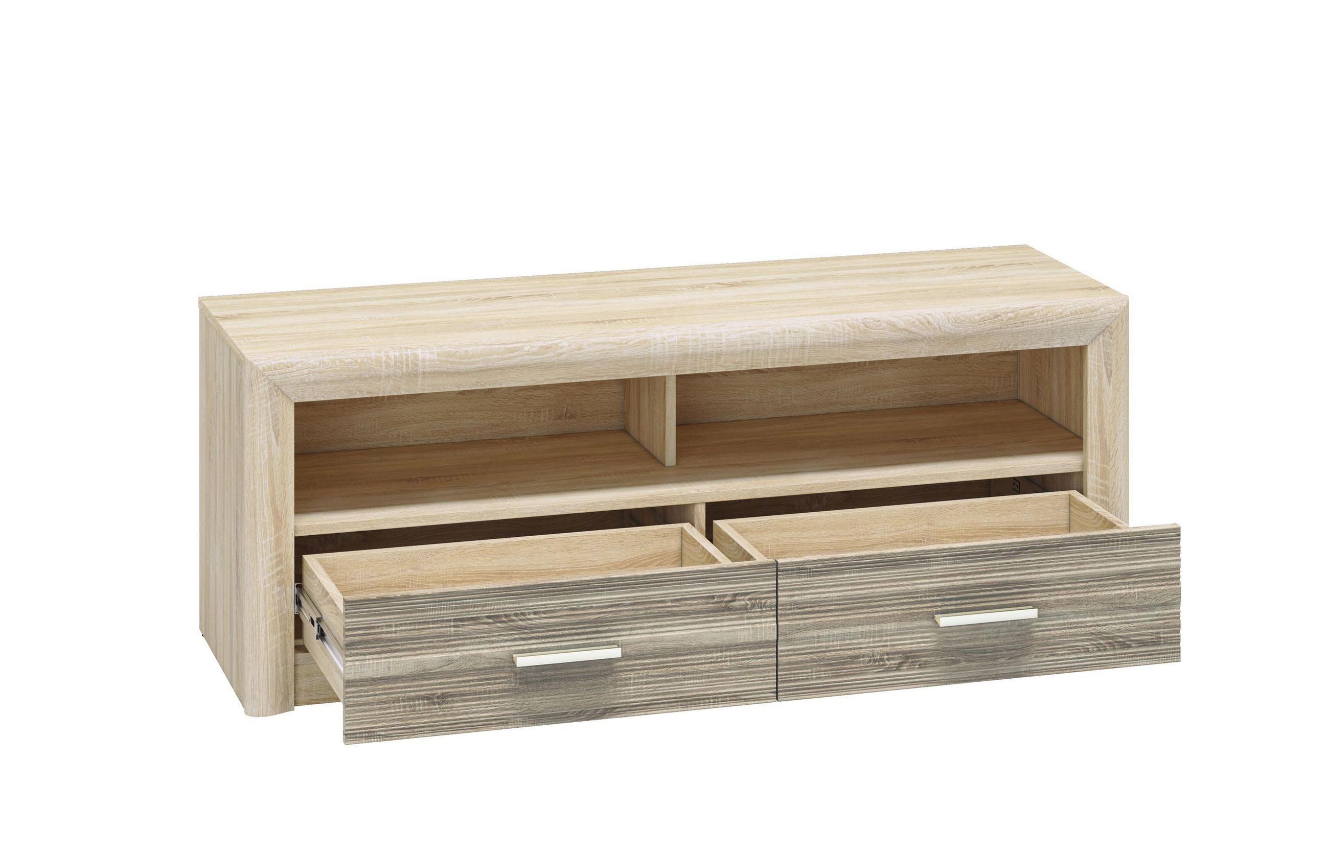 LOWBOARD Castel Sonoma Eiche / Sonoma Eiche Trüffel 138 / 43 / 52cm - Braun, Holz/Holzwerkstoff (138/52/43cm) - Feldmann-Wohnen