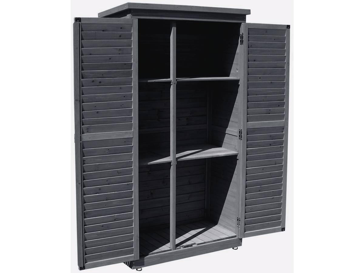 GARTENSCHRANK - GARTENTRUHE space Anthrazit - Grau, Holz (46/160/87cm) - Habitat Garten