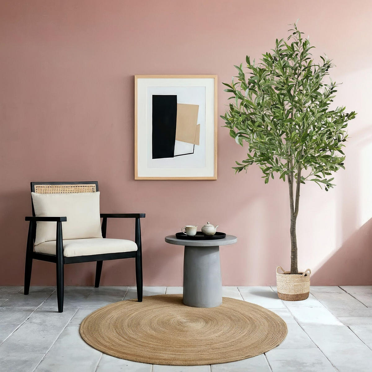 KÜNSTLICHER OLIVENBAUM Oleand, stabiler Kunststoff Blumentopf, grün - Grün, Kunststoff (180cm) - tectake