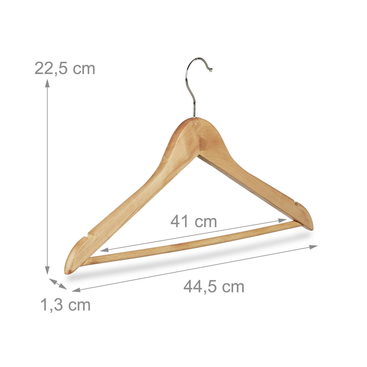 SÚPRAVA vešiakov - svetlohnedá, kov/drevo (44.5/22.5/1.3cm) - Relaxdays