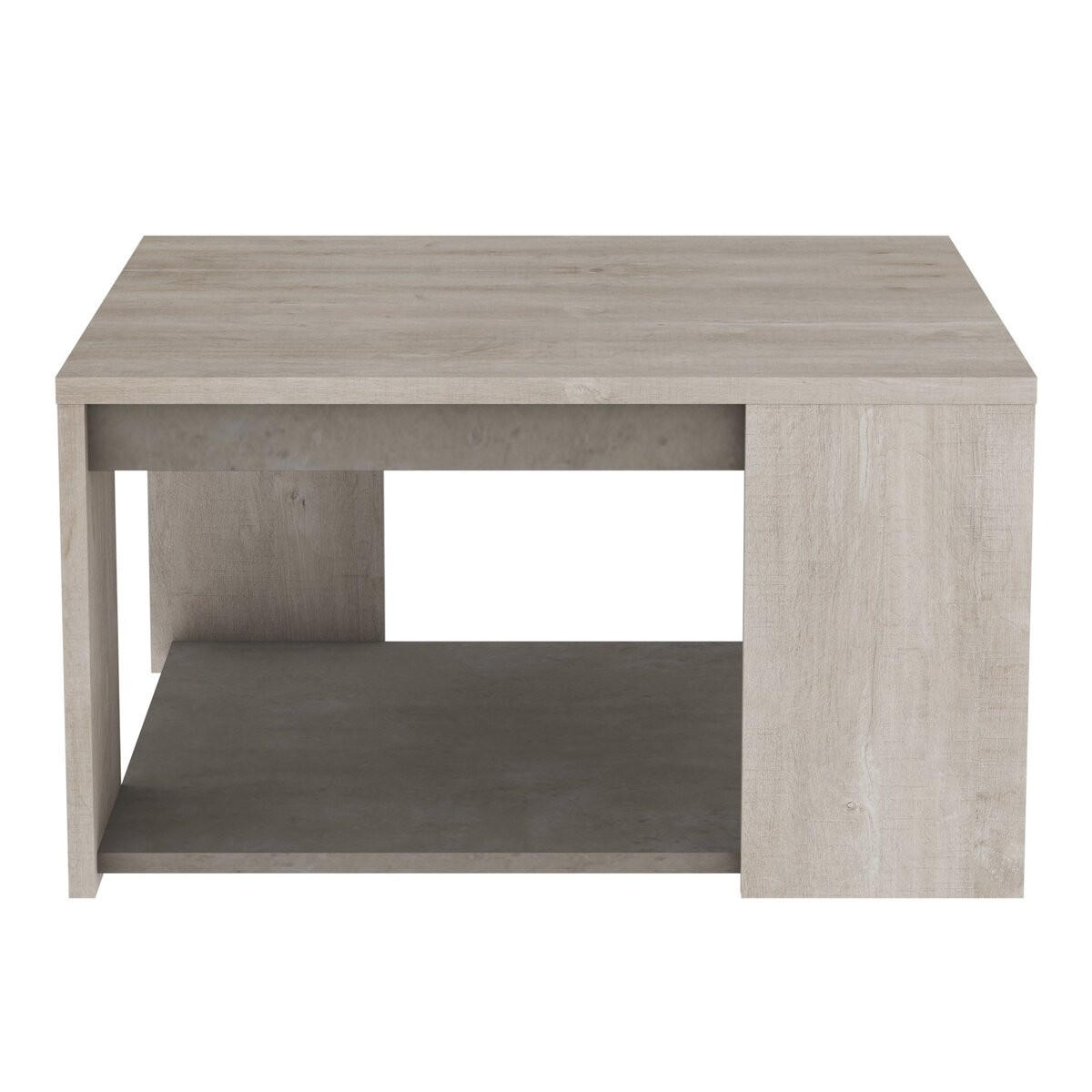 COUCHTISCH Quadratisch L80 cm - Eiche und Beton Dekor - Antibes - Eichefarben, Holzwerkstoff (80/80/44.2cm) - Calicosy