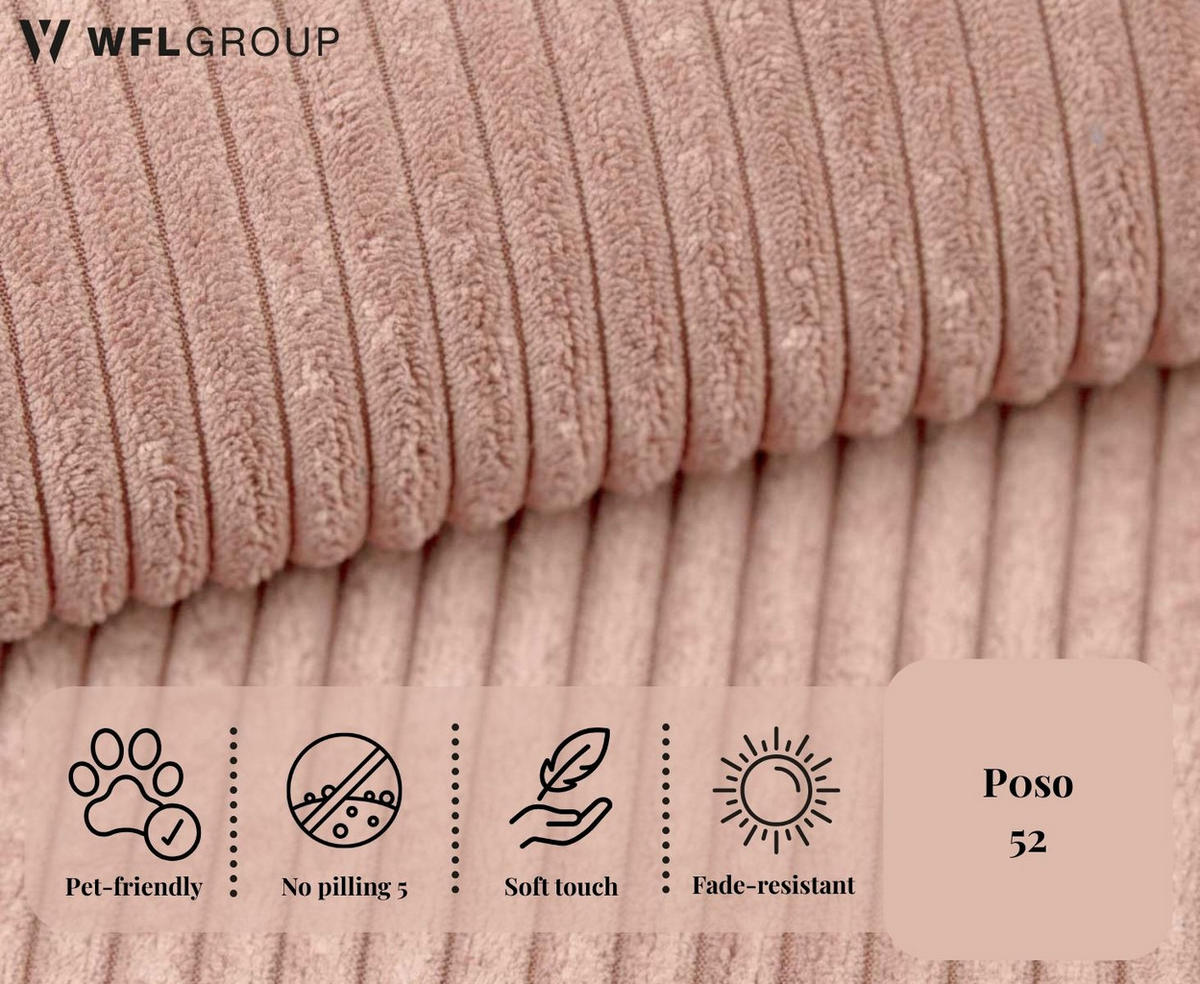 SCHLAFSOFA Lilo mit Bettkasten, Rosa Cordstoff 120/86/101 cm - Schwarz/Rosa, Kunststoff/Textil (120/86/101cm) - WFL GROUP