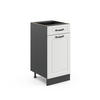 KÜCHENUNTERSCHRANK R-Line Weiß Landhaus 40 cm ohne AP - Anthrazit/Weiß, Holzwerkstoff (40/81.6/46cm) - Vicco