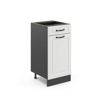 KÜCHENUNTERSCHRANK R-Line Weiß Landhaus 40 cm ohne AP - Anthrazit/Weiß, Holzwerkstoff (40/81.6/46cm) - Vicco