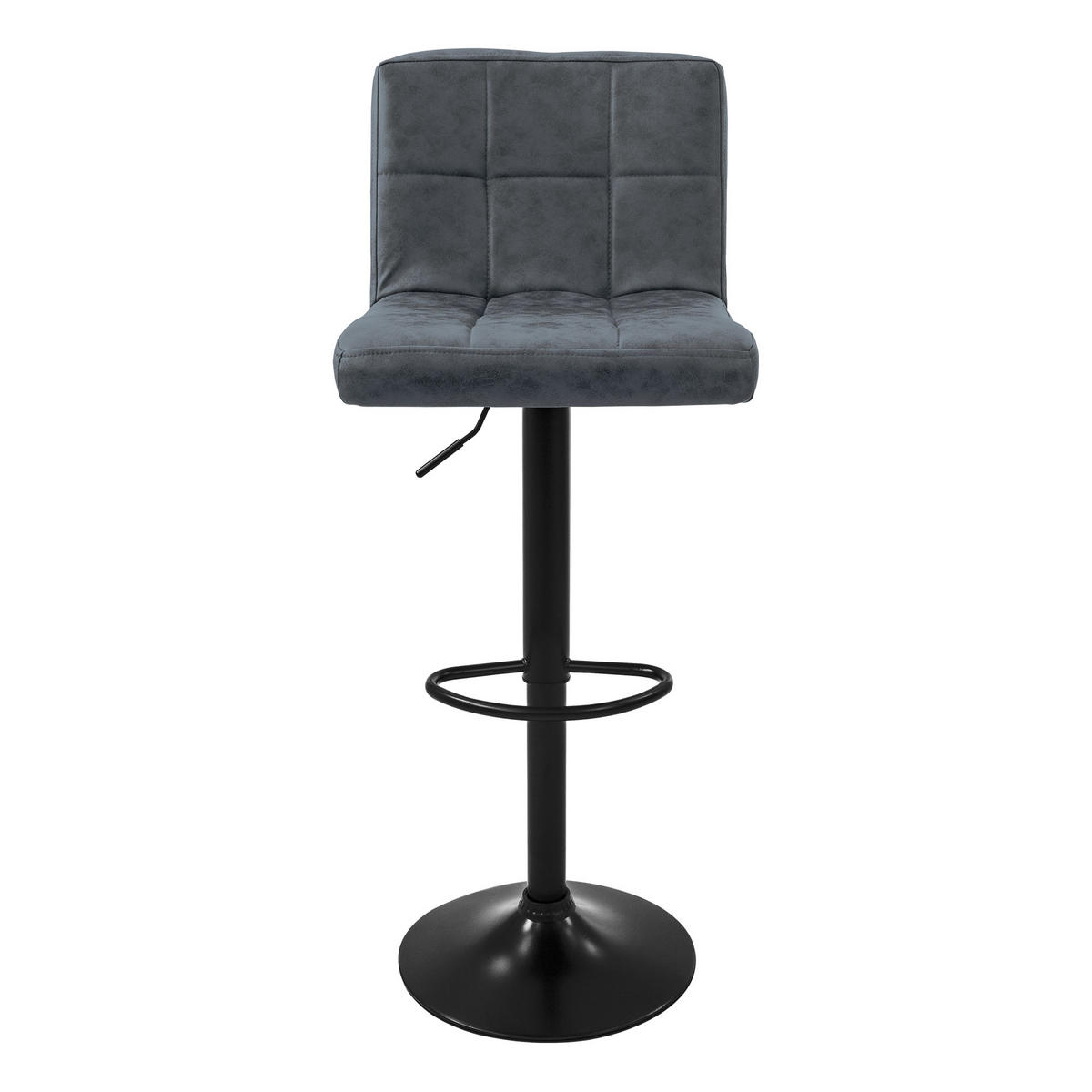 BARHOCKER Microfaser anthrazit 2er Set - Anthrazit, Metall (50/112/45cm) - ML-DESIGN