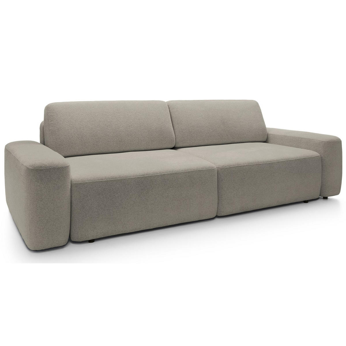 3-SITZER SOFA Baleo Greige Chenille-Bezug - Taupe/Schwarz, Kunststoff/Textil (257/82/105cm) - Selsey