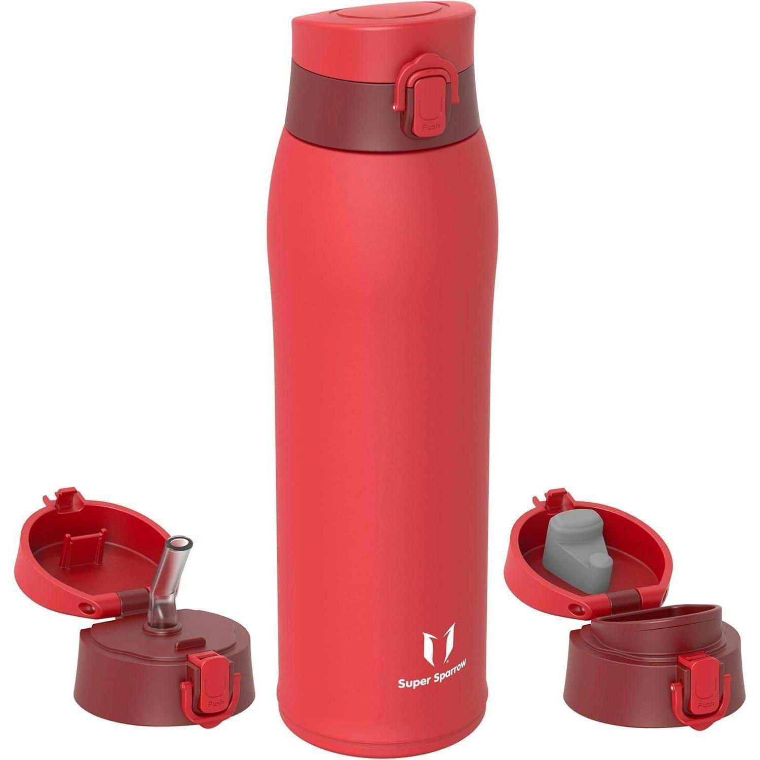 THERMOSFLASCHE Edelstahl 950 ml Ziegelrot - Rot, Metall (8.4/8.4cm)