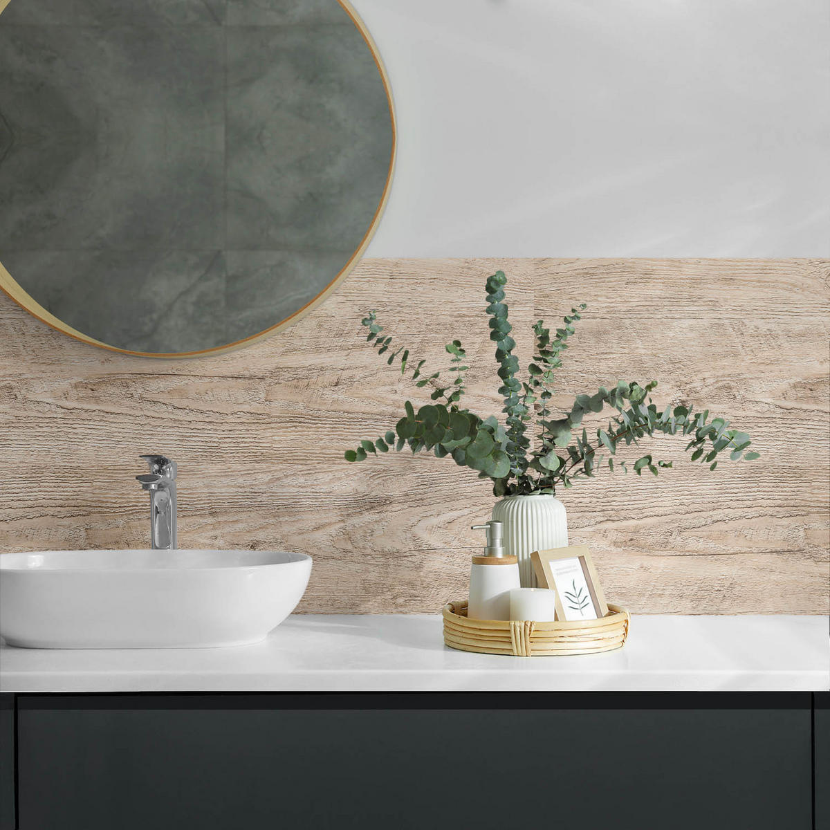 WANDPANEEL 100x50 cm selbstklebend Albero - Beige, Kunststoff (50/1.6/100cm) - Wallfluent