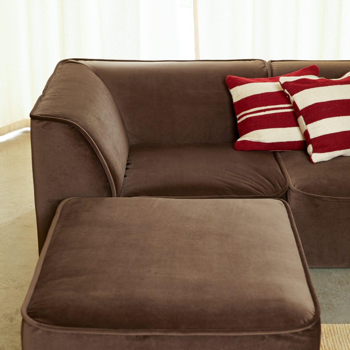 SOFA Quinto Braun aus Stoff - Braun, Textil (285/73/194cm) - Tikamoon