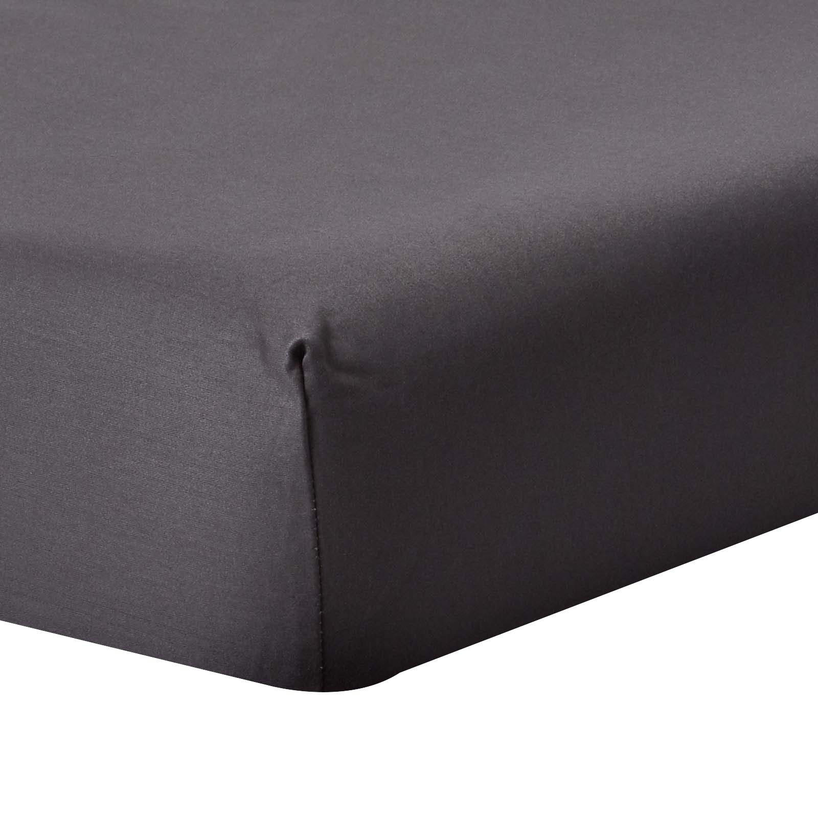 SPANNBETTLAKEN, Ägyptische Baumwolle, Fadendichte 1000 - Anthrazit, Textil (90/190cm) - Homescapes