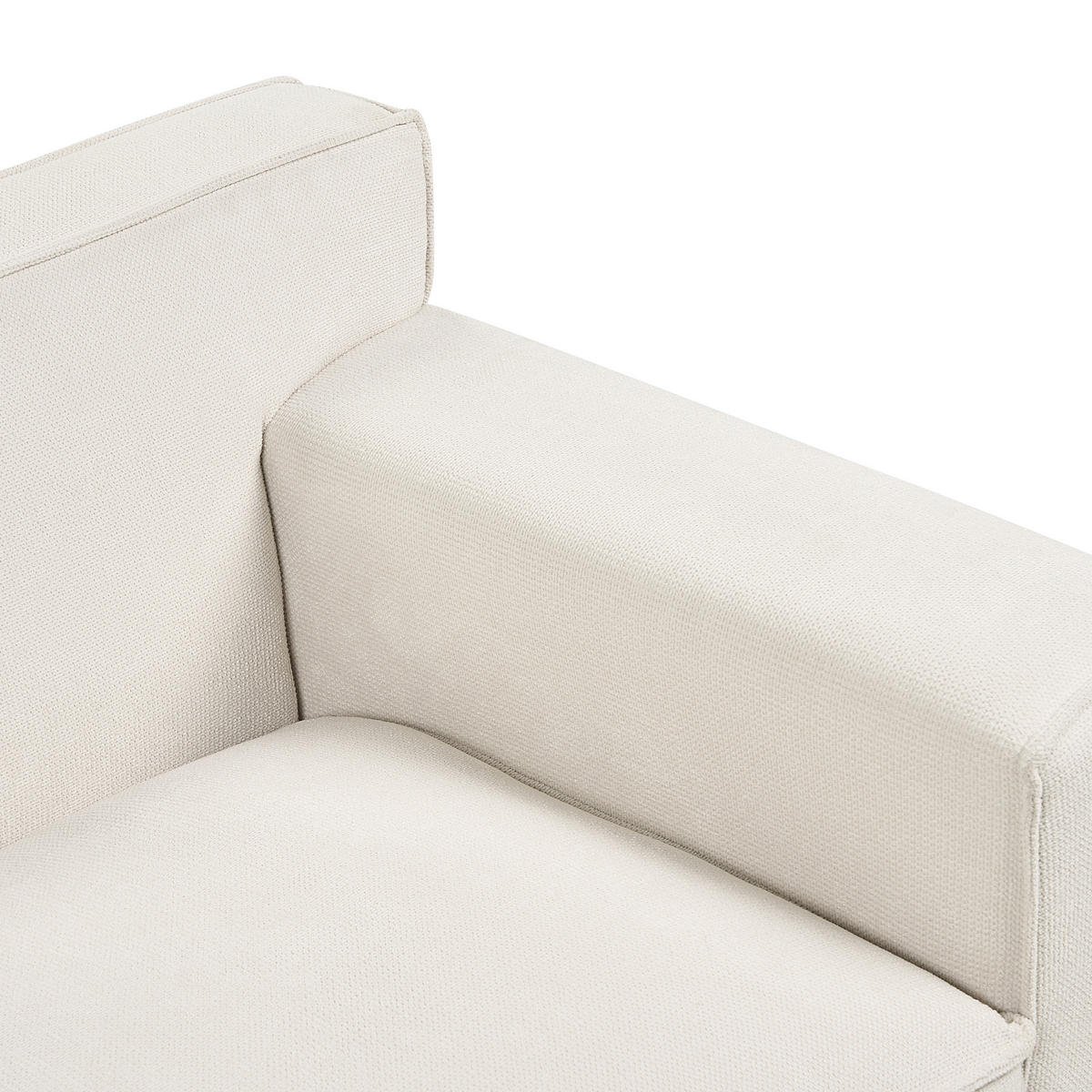 3-SITZER-SOFA cremeweiß mit Kissen Viskan - Weiß, Textil (200/67/82cm) - Beliani