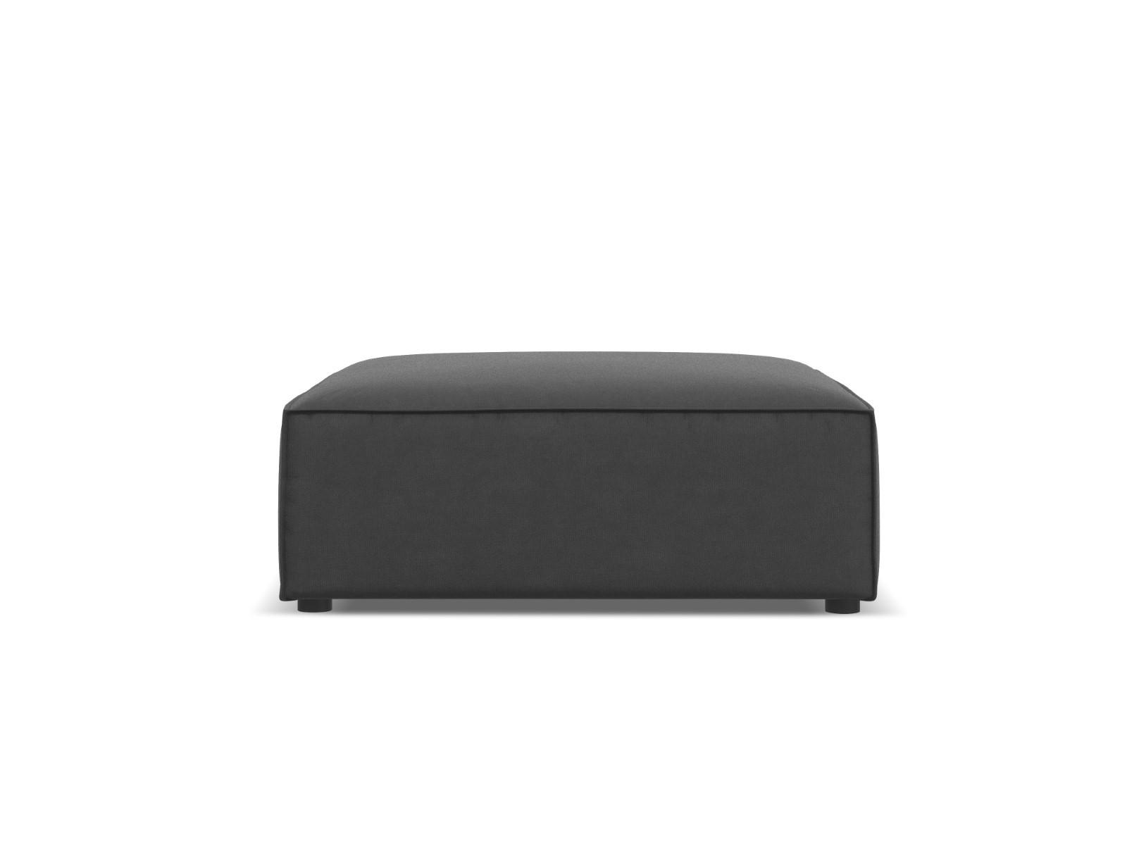 POUF Jodie aus Samt grau - Grau, Textil (80/40/102cm) - Micadoni