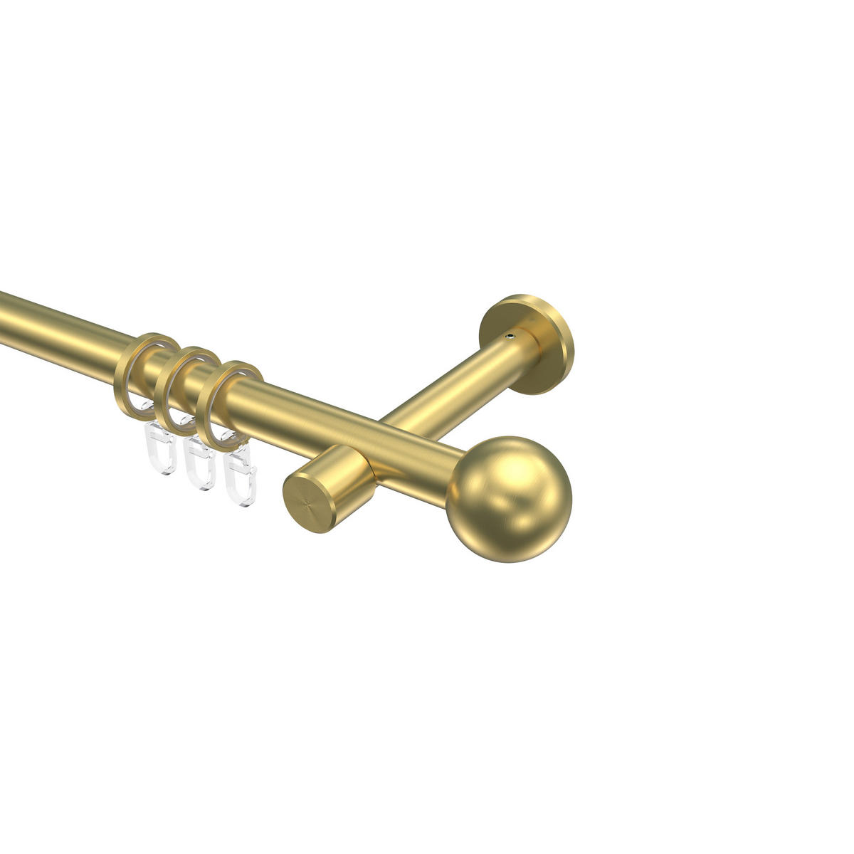 GARDINENSTANGE Prestige Luino 540 cm (geteilt in 3 x 180 cm), 1-läufig, 20 mm Ø Messing-Optik - Messingfarben, Metall (540cm) - INTERDECO