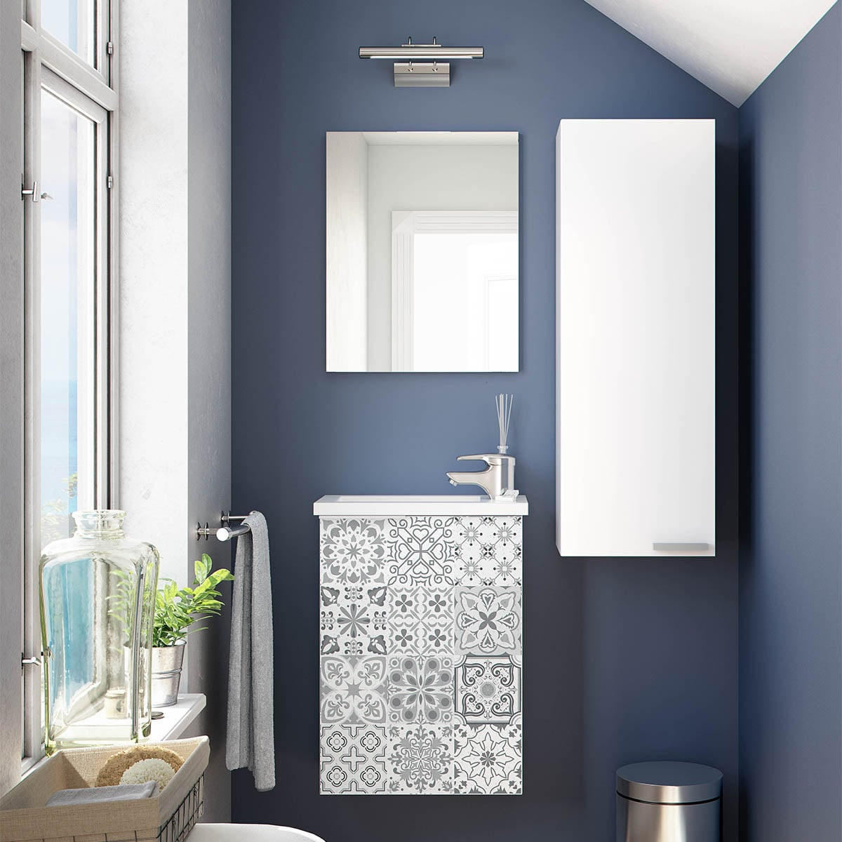 HÄNGESCHRANK mit 1 Tür H74 cm - Weiß, Holzwerkstoff (26/74/30cm) - Calicosy