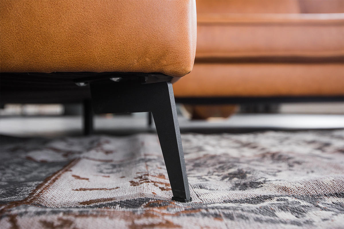 ECKSOFA BLOOM Braun Leder - Dunkelbraun/Schwarz, Leder (276/177cm) - KAWOLA