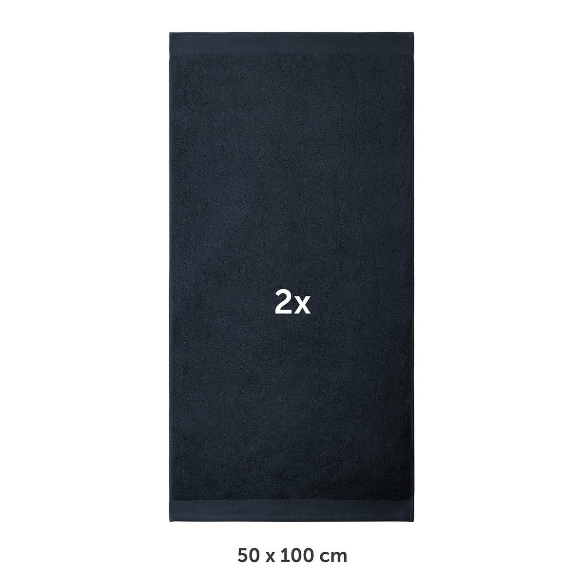 HANDTUCH 2er-Set, 2x Handtuch 50/100 cm, Dunkelblau - Dunkelblau, Textil (50/100cm) - Blumtal