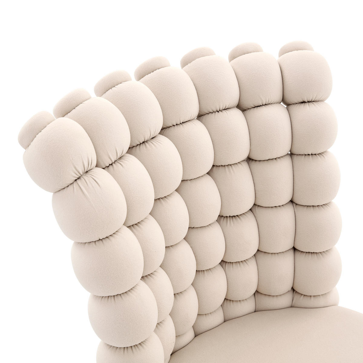 STUHL-SET DE-36754 2 Stück mit Kugelketten-Rückenlehne und Samtbezug Creme - Creme, Metall (48/88/54cm) - ComfortXL