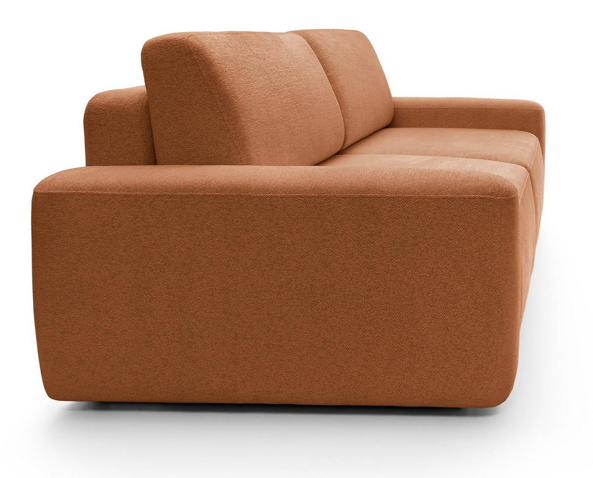 POLSTERSOFA 260 cm Orea, Schlaffunktion, Bettkasten, Orange - Orange, Holz (257/82/105cm) - Emporius
