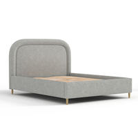 POLSTERBETT Mija Hellgrau 120/200 cm im Chenille-Stoff - Hellgrau/Naturfarben, Holz/Holzwerkstoff (120/200cm) - Maison de Reve