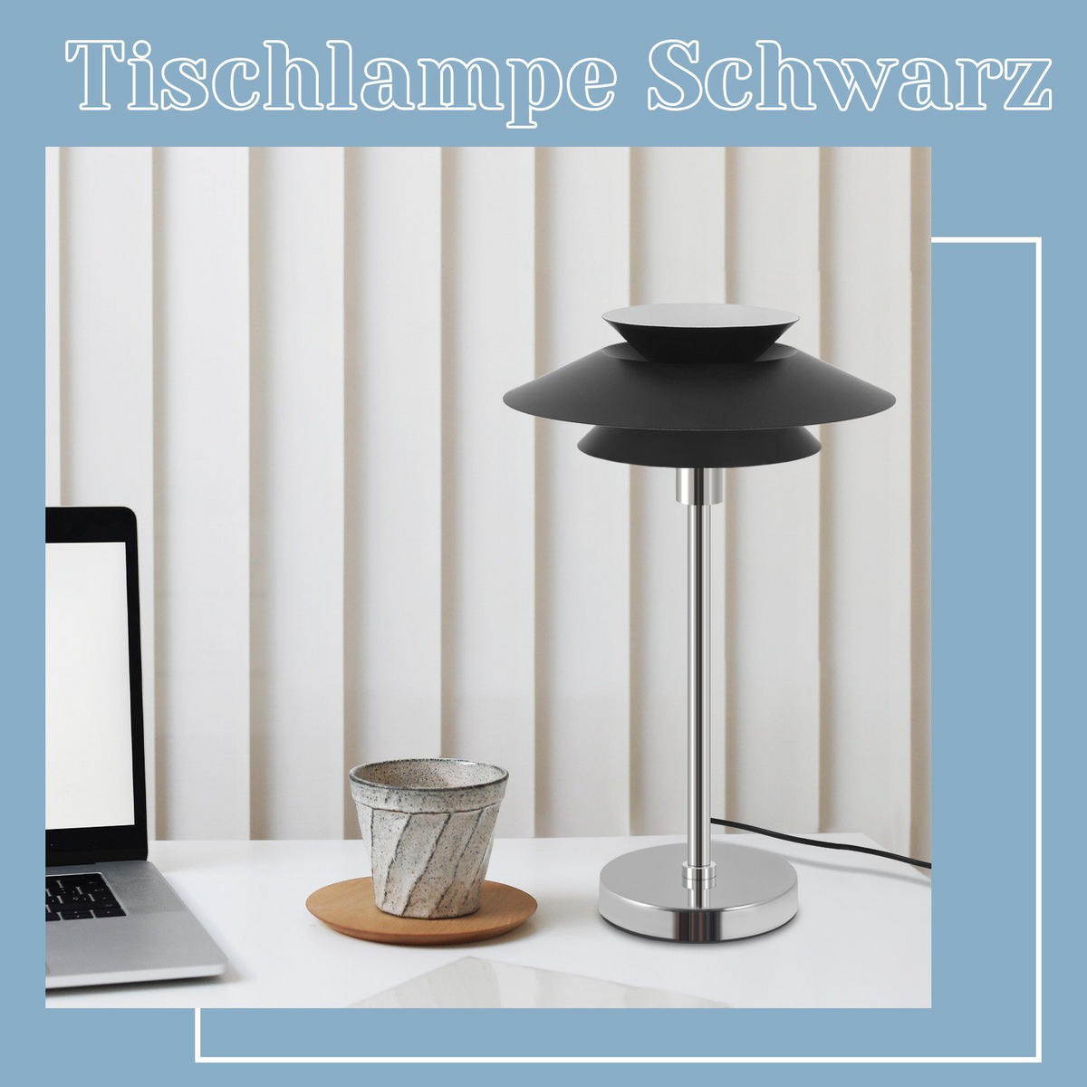 TISCHLEUCHTE Blumenfee 28/28/44.5 cm - Schwarz, Metall (28/28/44.5cm) - Nettlife