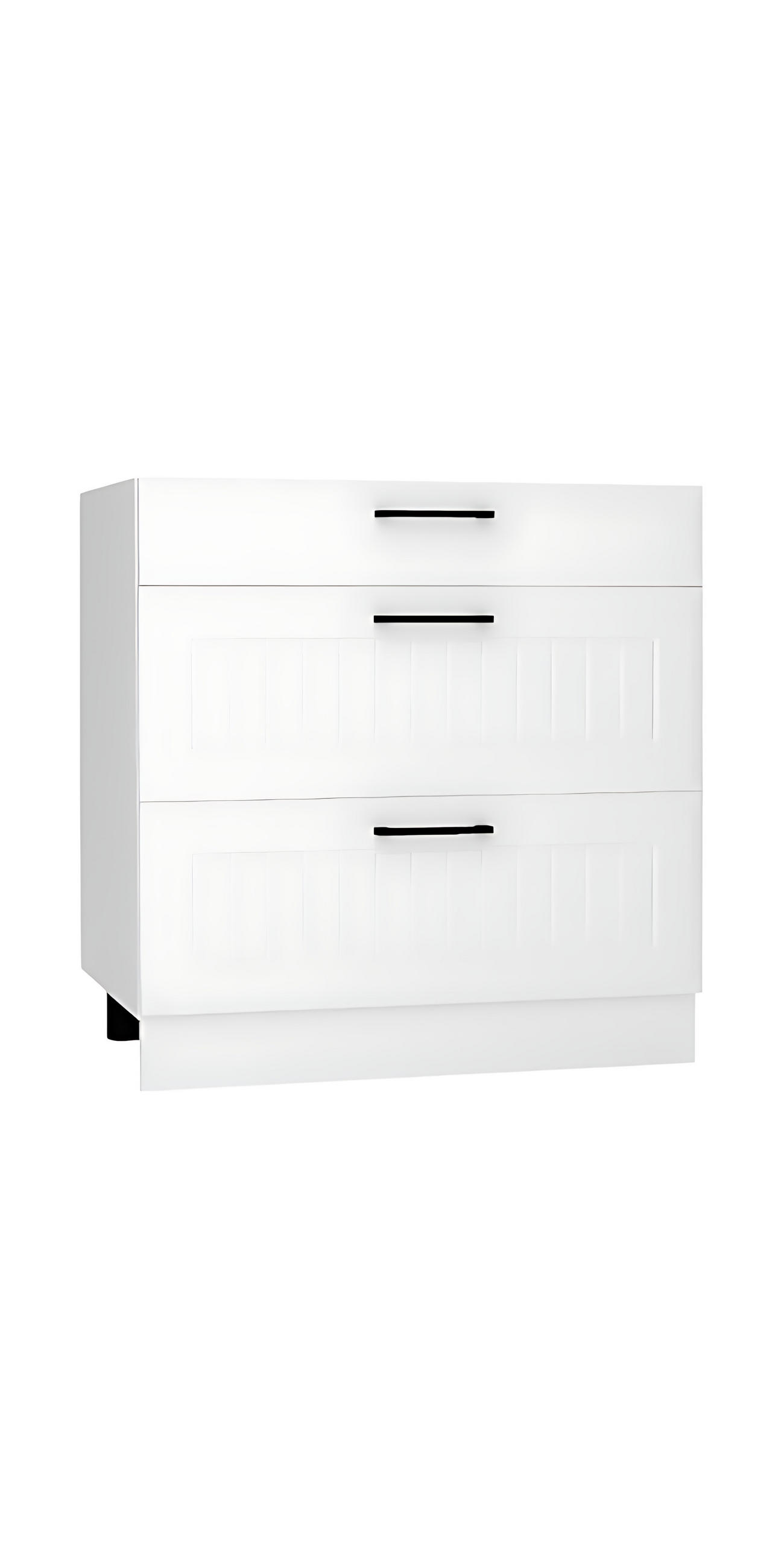 UNTERSCHRANK D80S3 - Arvion - 3 Schubladen für effiziente Organisation - Weiß, Holz/Metall (80/82/52.4cm) - ROYAL24_MARKT