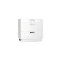 UNTERSCHRANK D80S3 - Arvion - 3 Schubladen für effiziente Organisation - Weiß, Holz/Metall (80/82/52.4cm) - ROYAL24_MARKT