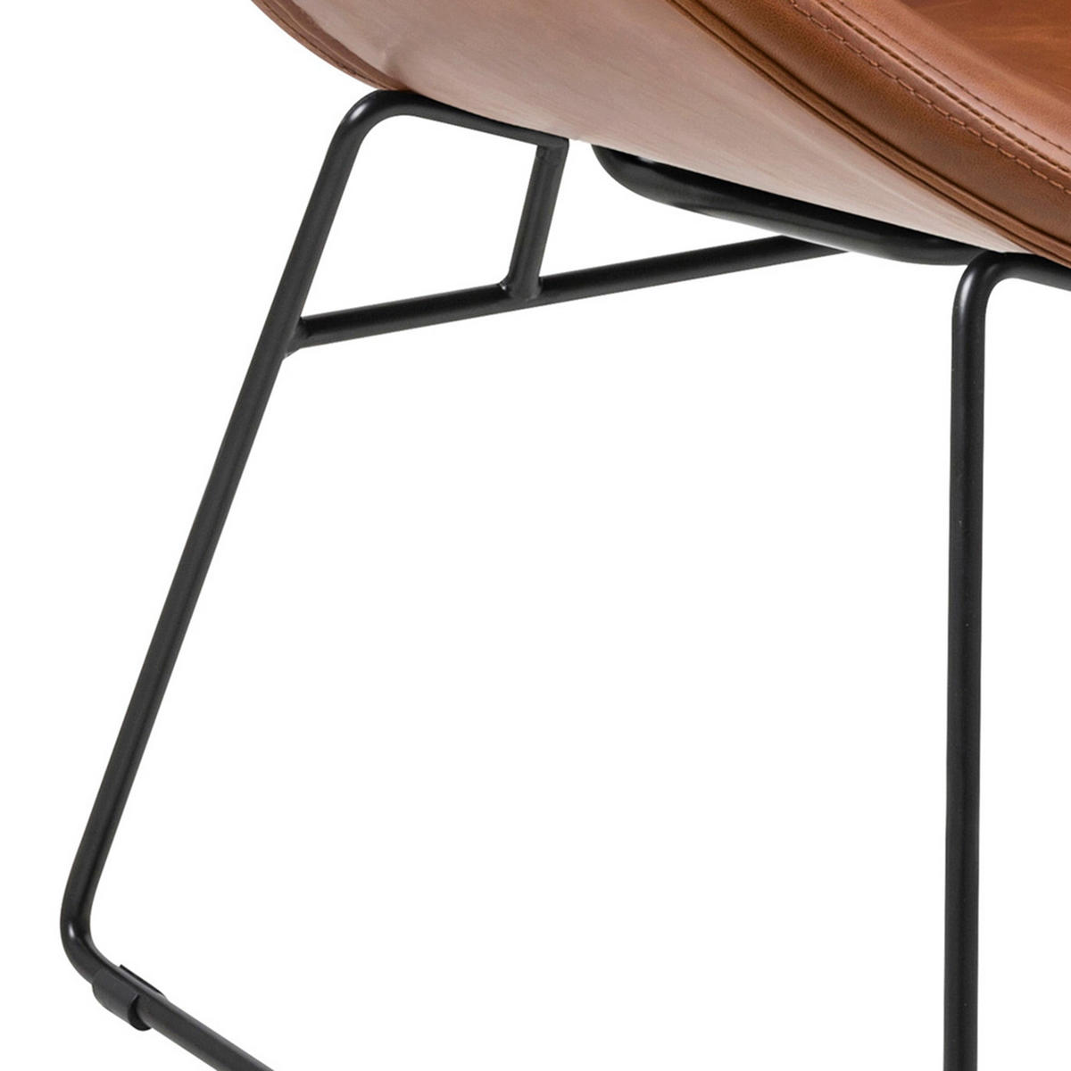LOFTSESSEL Ferum Braun 69 × 78,5 × 90,5 cm - Schwarz, Metall (69/90.5/78.5cm) - Pillovely