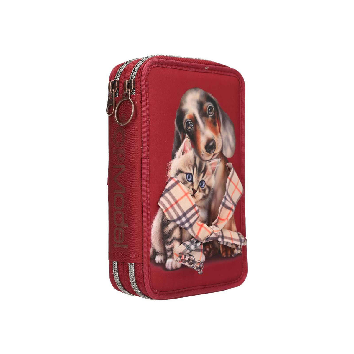 2-FACH FEDERTASCHE FUR-EVER FRIENDS TOPModel rot 5,5 x 13 x 20 cm - Rot, Kunststoff (13/20/5.5cm) - Depesche Germany