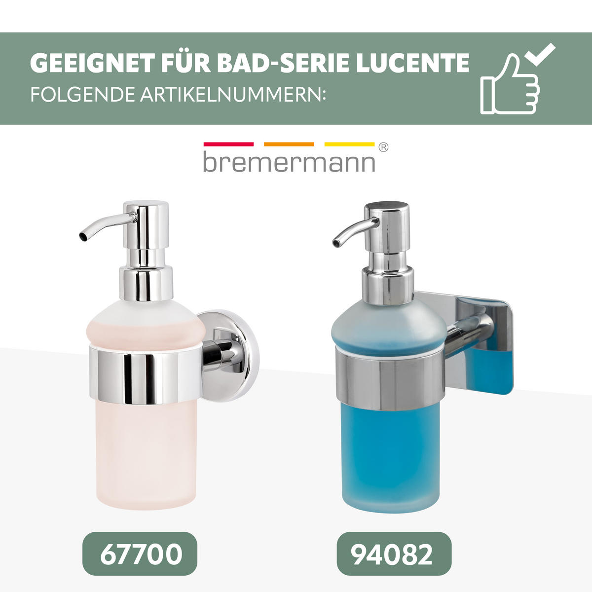 SEIFENSPENDERKOPF 2er Set LUCENTE - Chromfarben, Metall (6.7/16.5/3.1cm) - bremermann