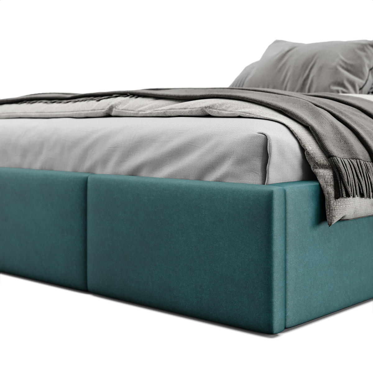 POLSTERBETT für Schlafzimmer Bett mit Stauraum Türkis 140x200cm - Türkis, Holzwerkstoff/Textil (160/200cm) - Muralo
