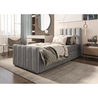 BOXBETT Adelle V Grau 90x200 cm - Grau, Textil (90/200cm) - B&B Home
