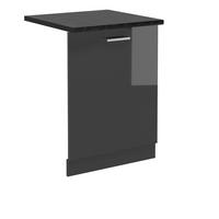 GESCHIRRSPÜLBLENDE R-Line Anthrazit Hochglanz 60 cm , AP Anthrazit - Schwarz Hochglanz/Anthrazit, Holzwerkstoff (60/81.8/1.6cm) - Vicco