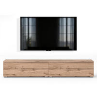 LOWBOARD Barvo 2x100 Eiche Wotan 200/36,5/32 cm – hängend oder stehend - Braun, Holzwerkstoff/Kunststoff (200/36.5/32cm) - AX Living