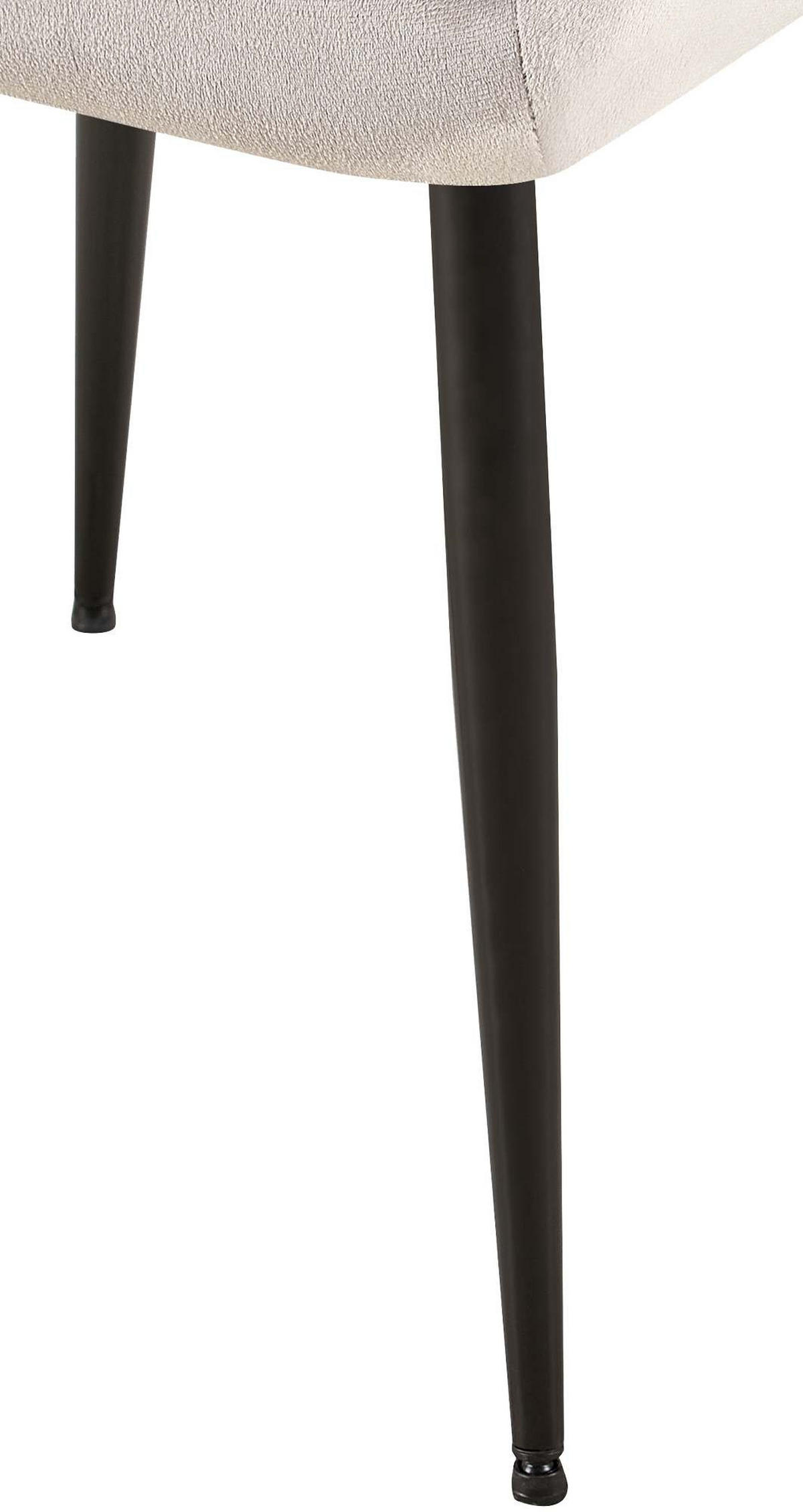 ARMLEHNENSTUHL 4er Set Samt Hellgrau - Hellgrau/Schwarz, Textil/Metall (56.5/84/61cm) - CLP