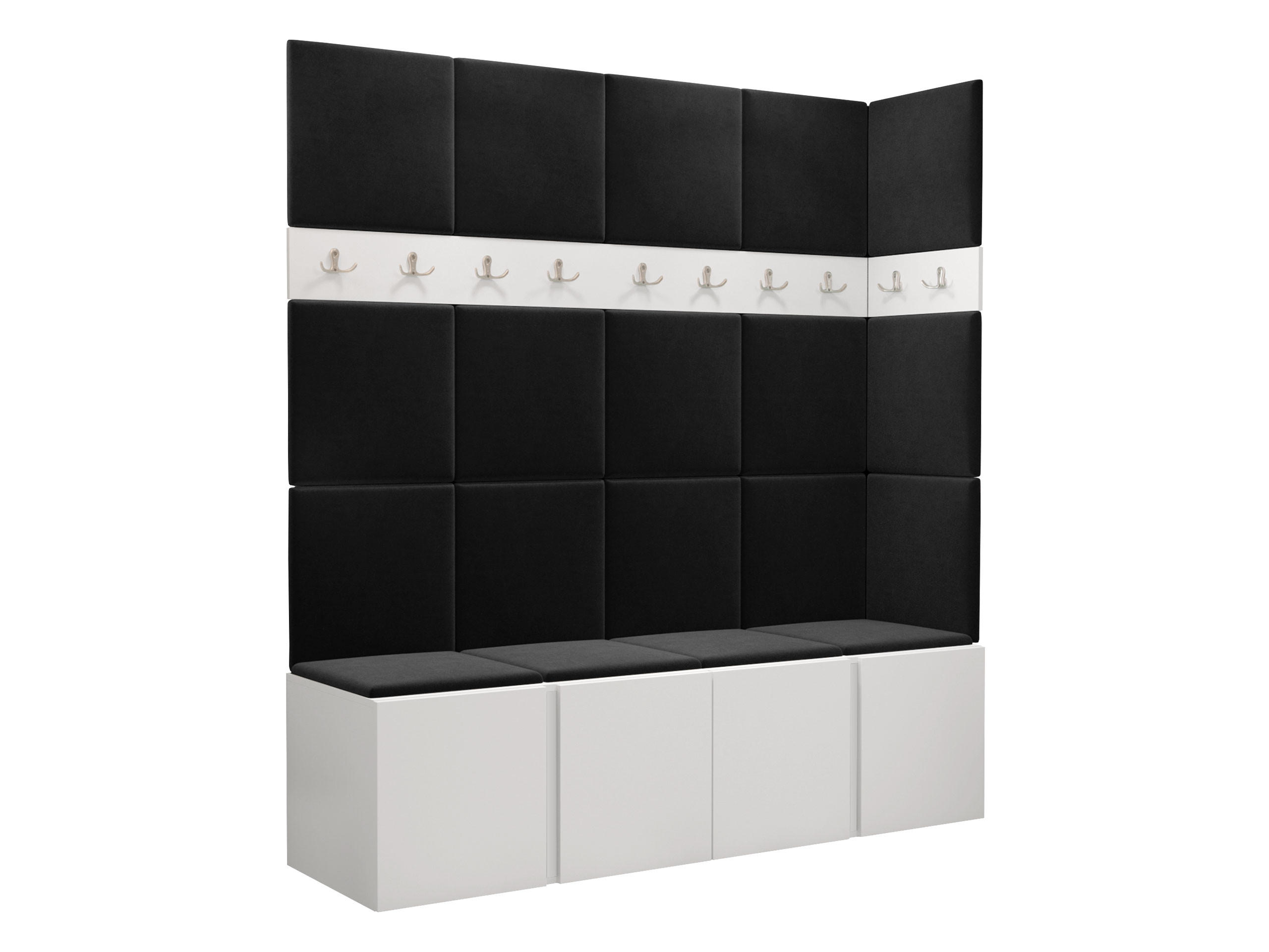 GARDEROBEN-SET Orion II - Anthrazit/Weiß, Holzwerkstoff/Kunststoff (168/186/46cm) - MIRJAN24