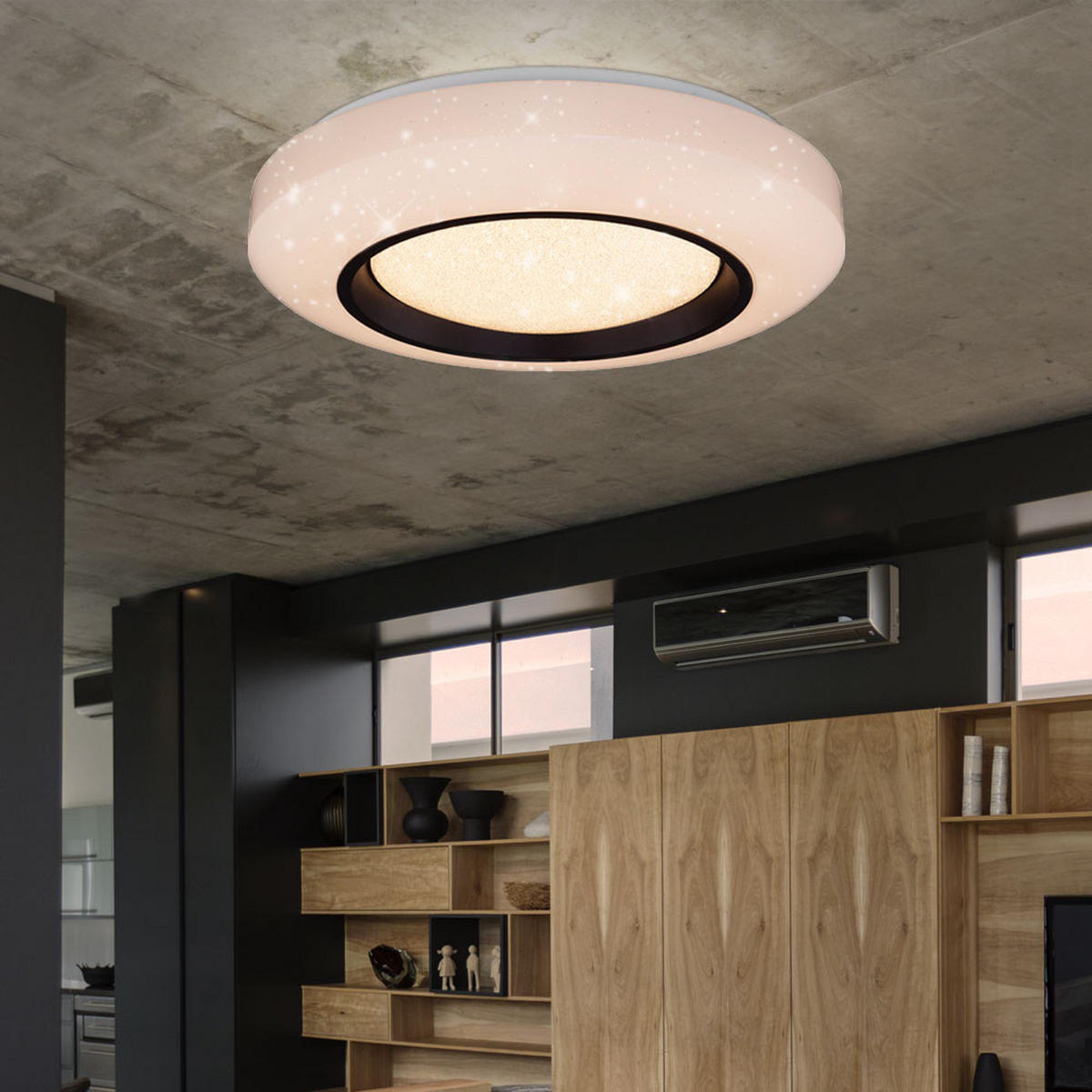 LED DECKENLEUCHTE Metall Weiß Kristalloptik - Weiß, Metall (50/50/11cm)