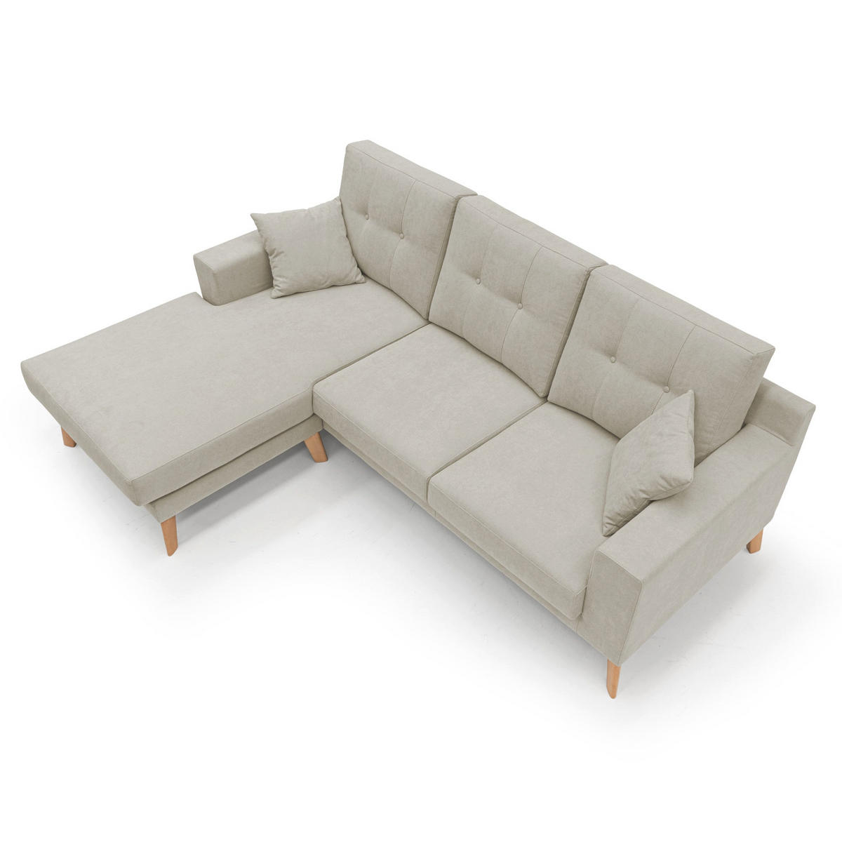 ECKSOFA Danish - Creme, Textil (237/91cm) - Divani.store