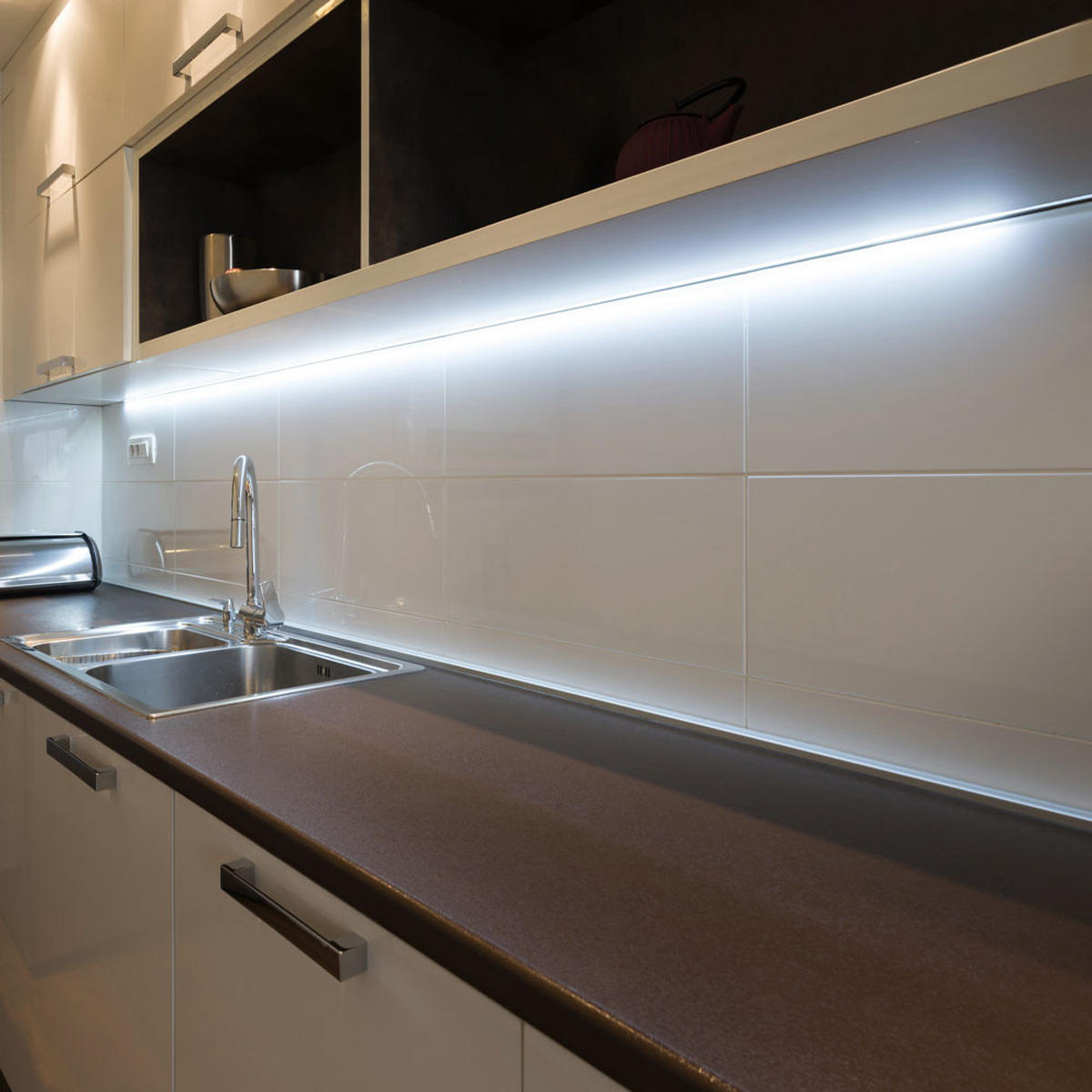 LED UNTERBAULEUCHTE Kunststoff Weiß - Weiß, Kunststoff (123/6.7/2.2cm) - Globo Lighting