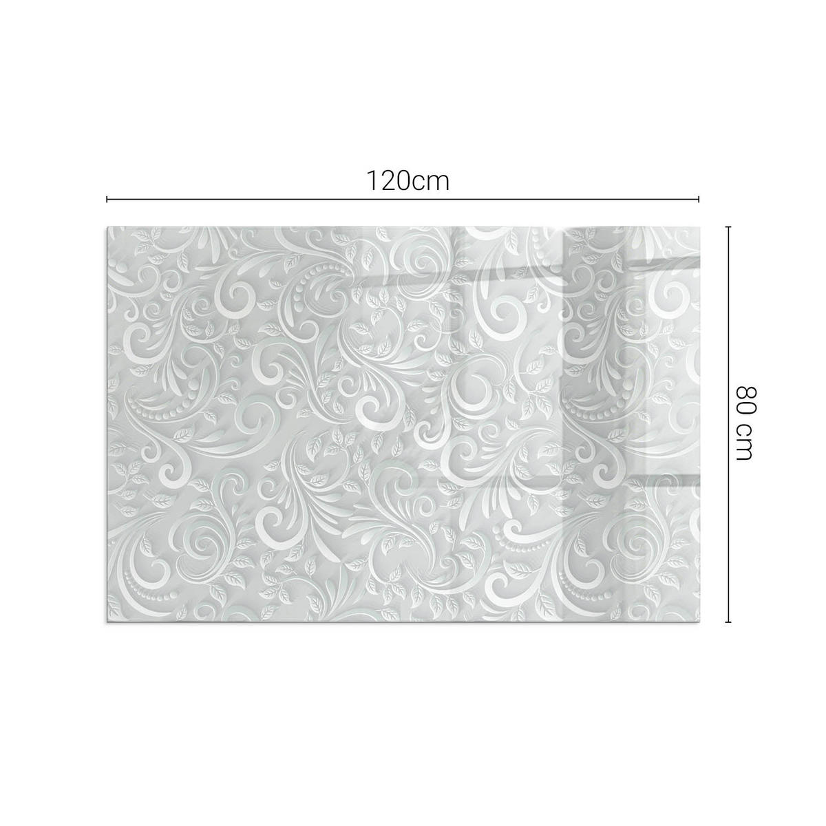 GLASPLATTE für Kamin 120x80 cm Grau - Grau, Glas (120/80/0.4cm) - ArtPrintCave