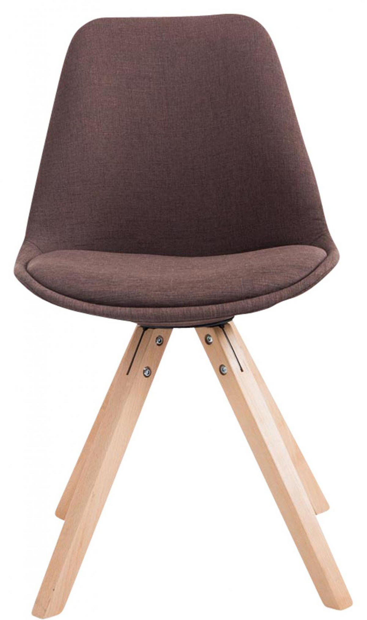 STUHL 4er Set Stoff braun - Eukalyptusholzfarben/Braun, Holz/Textil (48/84/56cm) - CLP