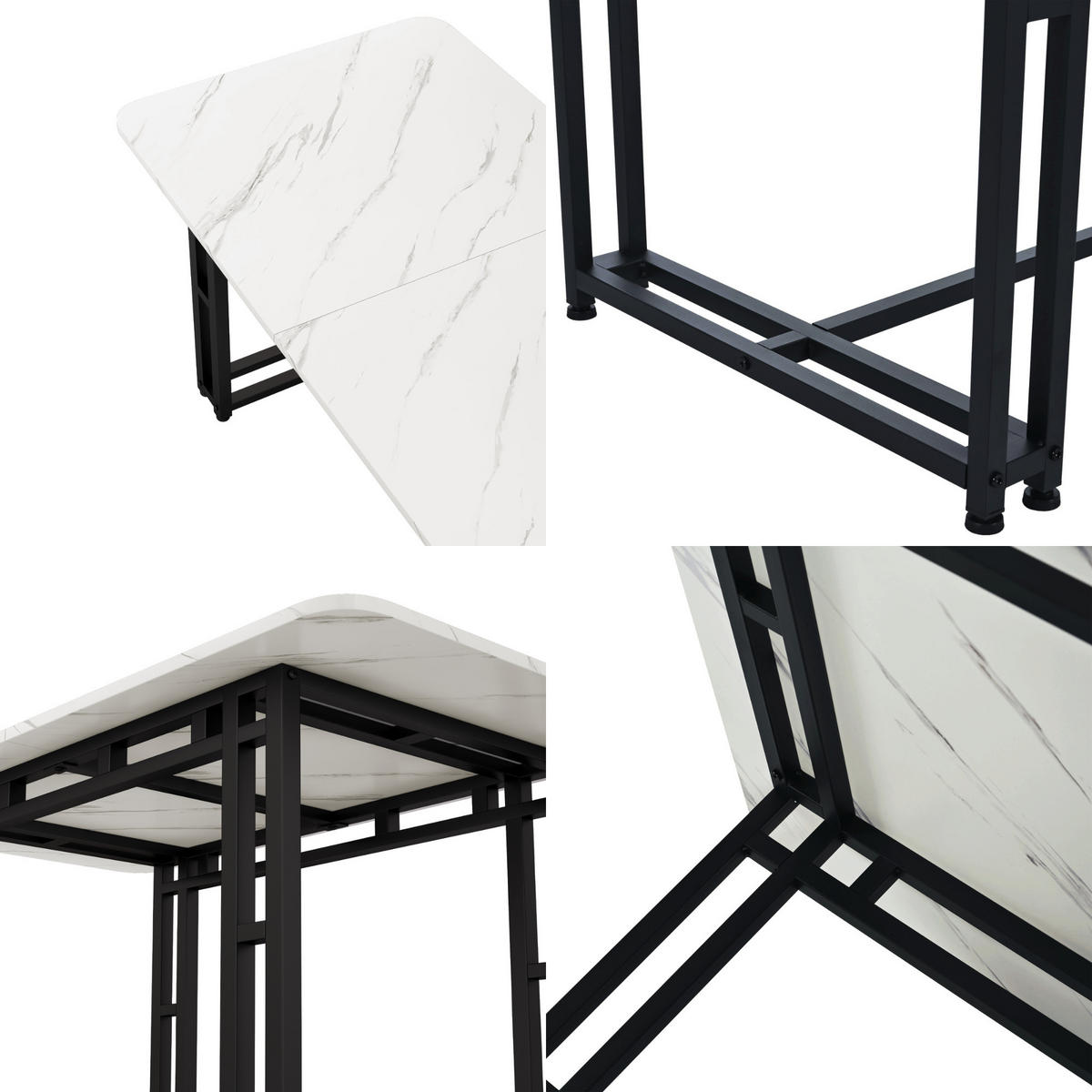 ESSTISCH Schwarz 120/70/74 cm - Schwarz, Holzwerkstoff/Metall (120/70/74cm) - Urban Meuble