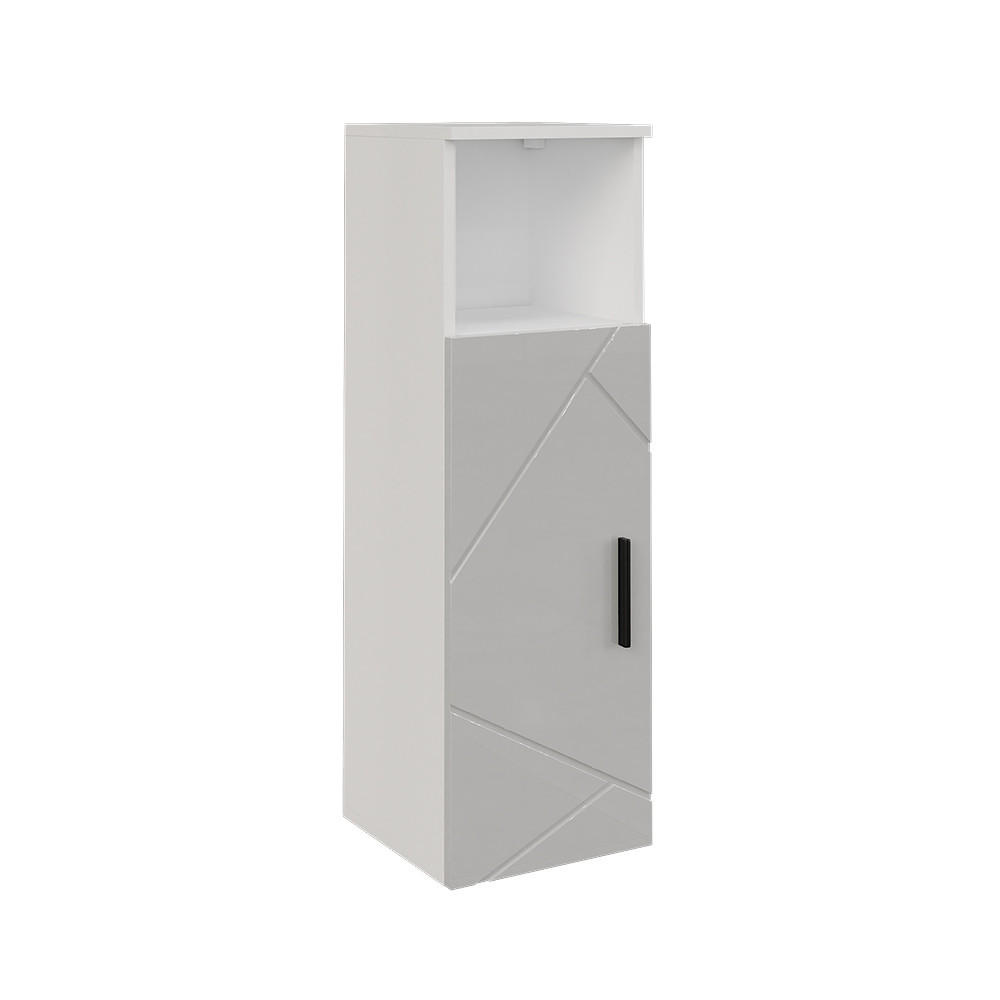 MIDISKÅP Irma Vit/vit högglans 30x93 cm med dörr Vit, Vit högglans 93/30/30 cm