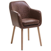 ESSZIMMERSTUHL Kunstleder Dunkelbraun Yorkville - Braun, Holz/Kunststoff (56/82/46cm) - Beliani