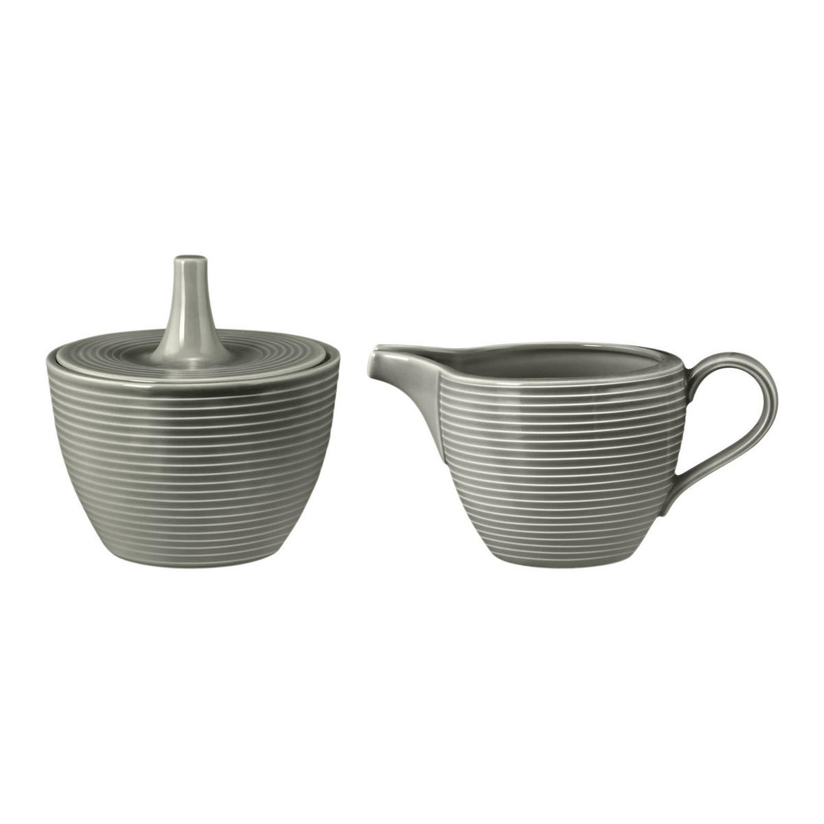 MILCH & ZUCKER SET Beat Color Glaze Perlgrau - Grau, Keramik (1/1cm) - Seltmann Weiden