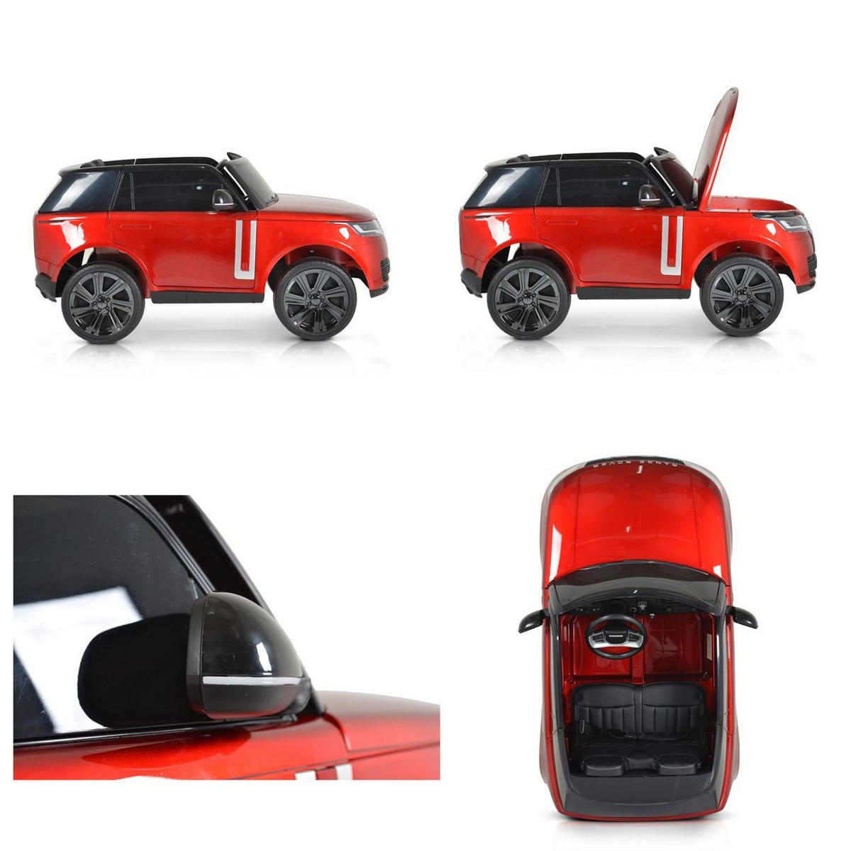 ELEKTROAUTO Range Rover rot SUV metallic Fernbedienung Gurt EVA-Reifen - Rot, Kunststoff (131/81/60cm) - Moni