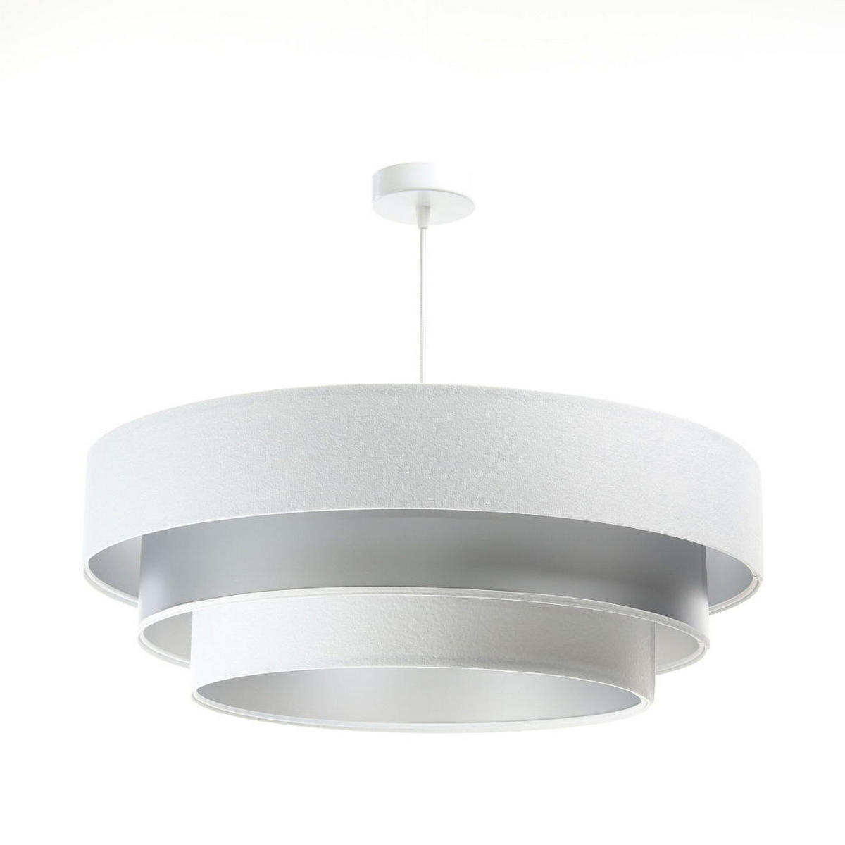 HÄNGELEUCHTE Silber 60/20 cm - Weiß, Kunststoff (60/1/20cm) - ONZENO