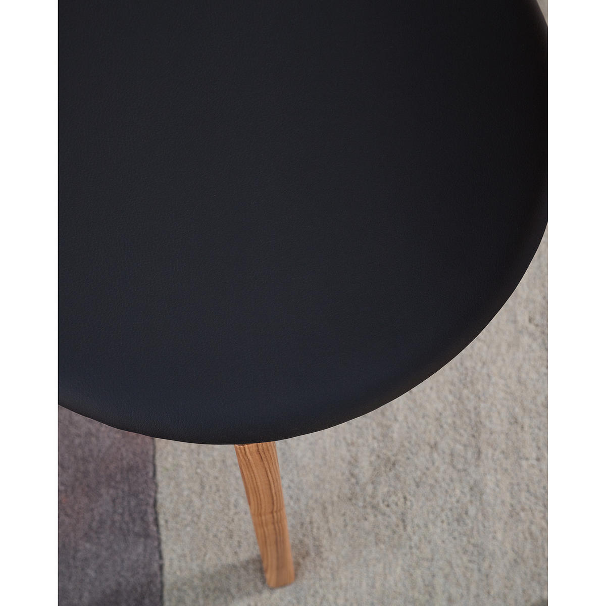 ESSZIMMERSTUHL - Kunstleder / Esche massiv, 2er-Set - Schwarz, Kunststoff (48/79/42cm) - home24