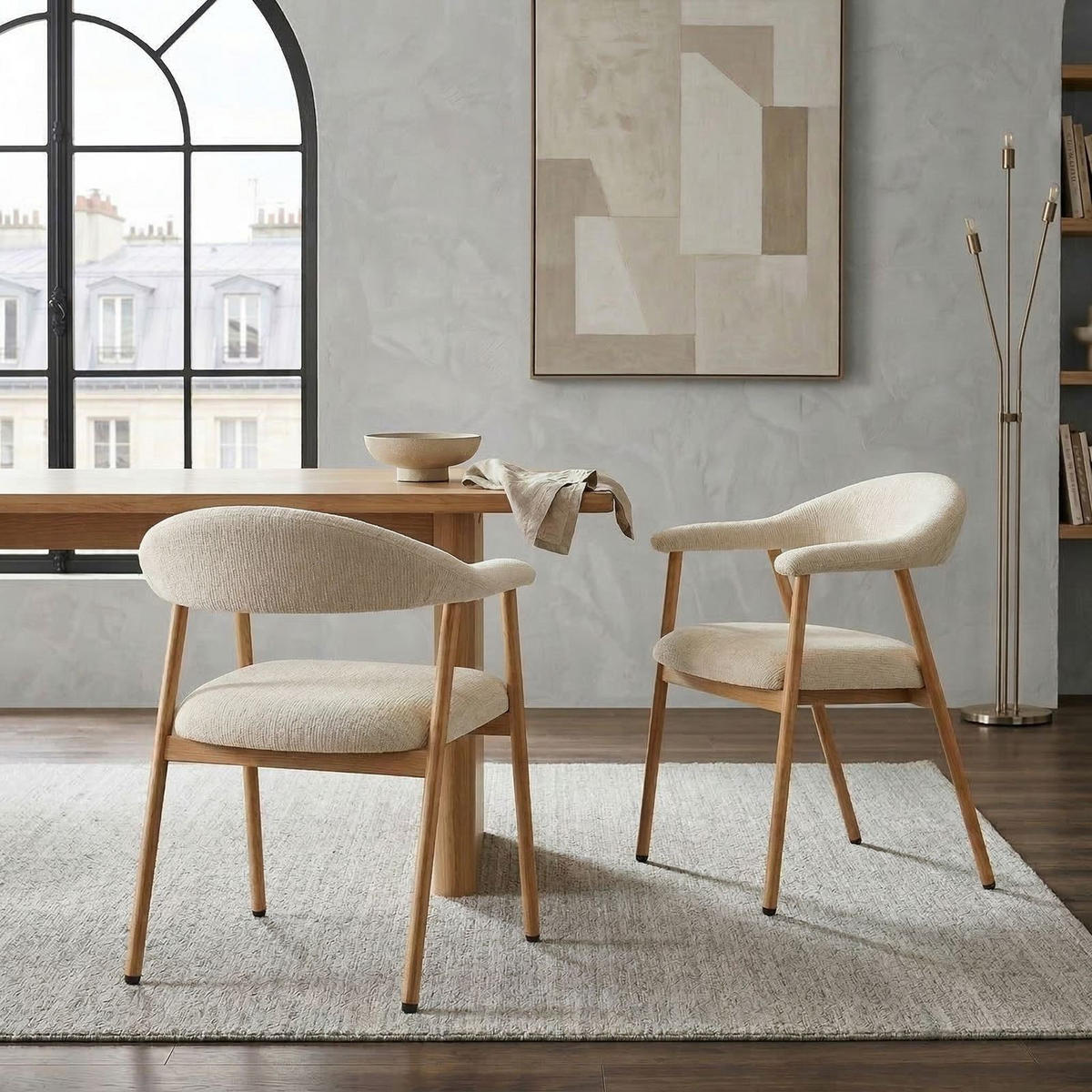 ESSZIMMERSTÜHLE ARLO 2er-Set cremeweiß - Creme, Textil (49/79/50cm) - IDIMEX