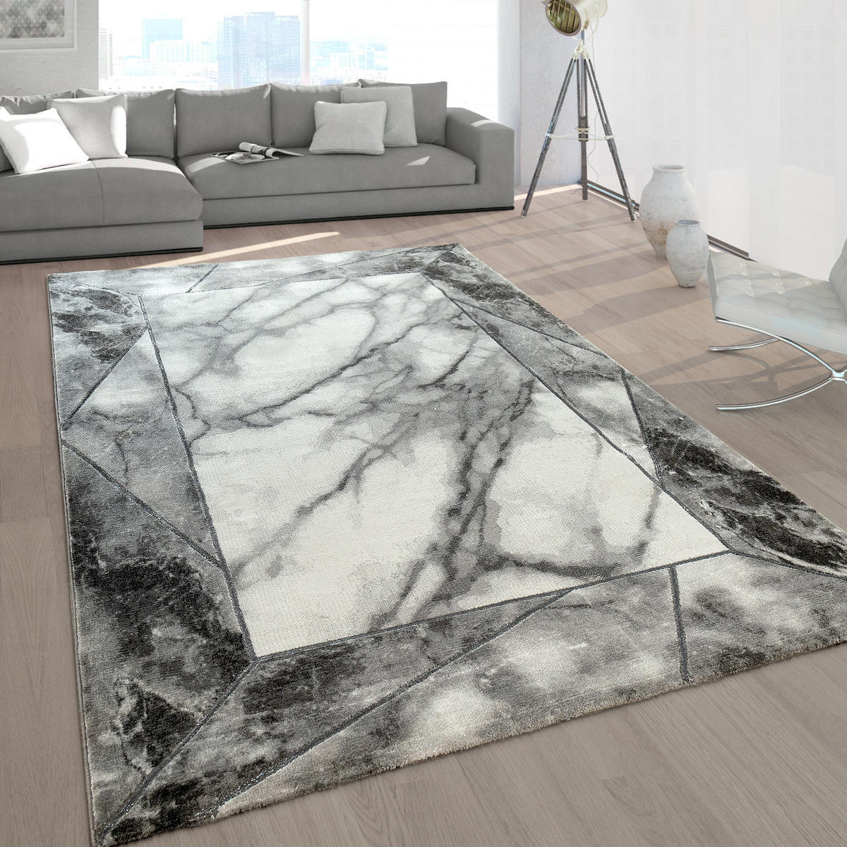 KURZFLORTEPPICH 120/170 cm Kraft 525 - Silberfarben, Textil (120/170cm) - Paco Home