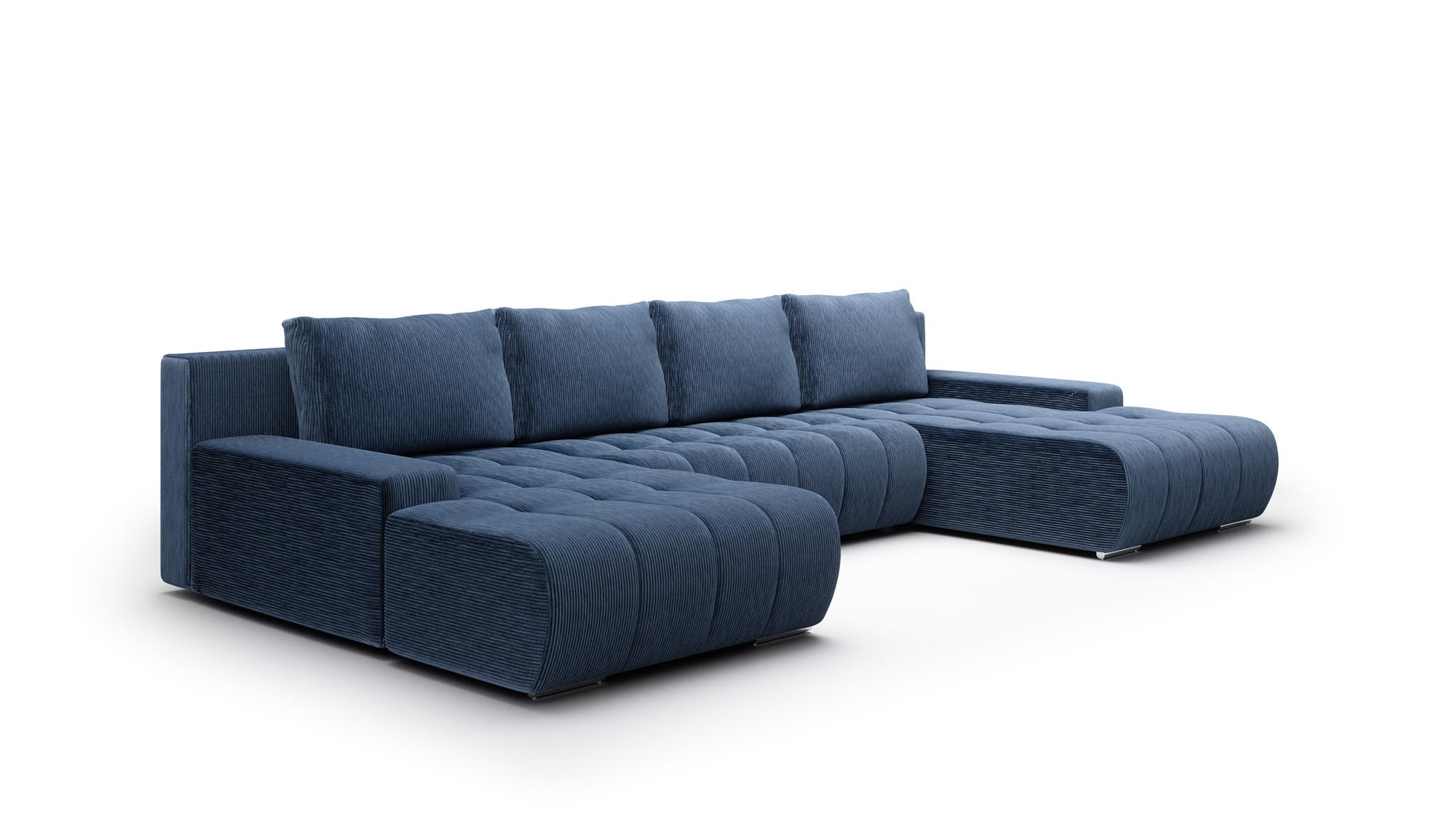 WOHNLANDSCHAFT Vogar In Poso - Blau, Holzwerkstoff/Textil (350/85/185cm) - Fun Möbel